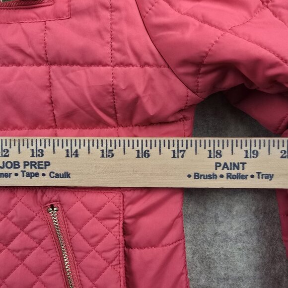 CEst Toi Womens Quilted Zip-Up Jacket Large Pink Polyester Lightweight Design - Picture 7 of 7